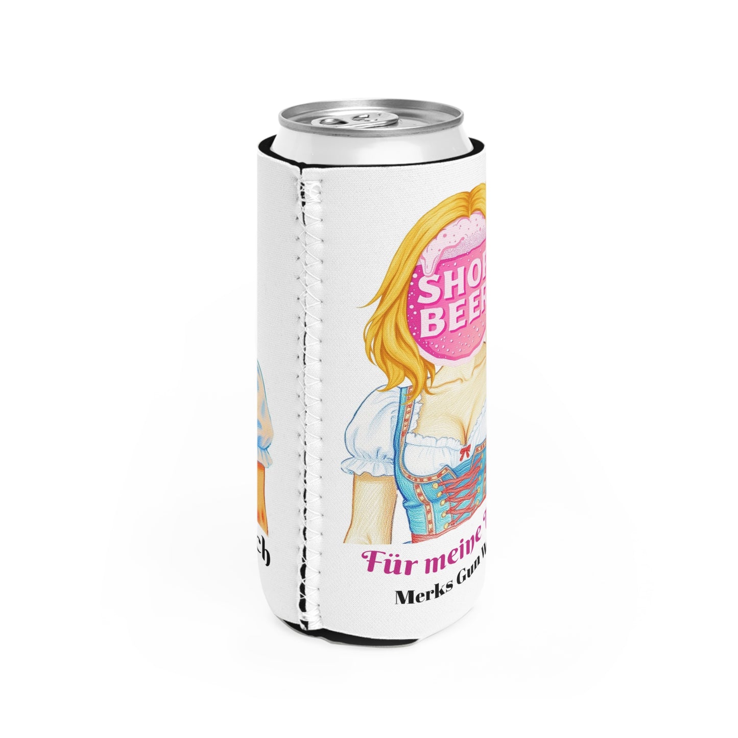 MGW Shop Beer, FOR THE LADIES | Slim Can Cooler for Festive Gatherings, Summer Barbecues, Birthday Parties, Oktoberfest Celebrations, Gifts for Beer Lovers
