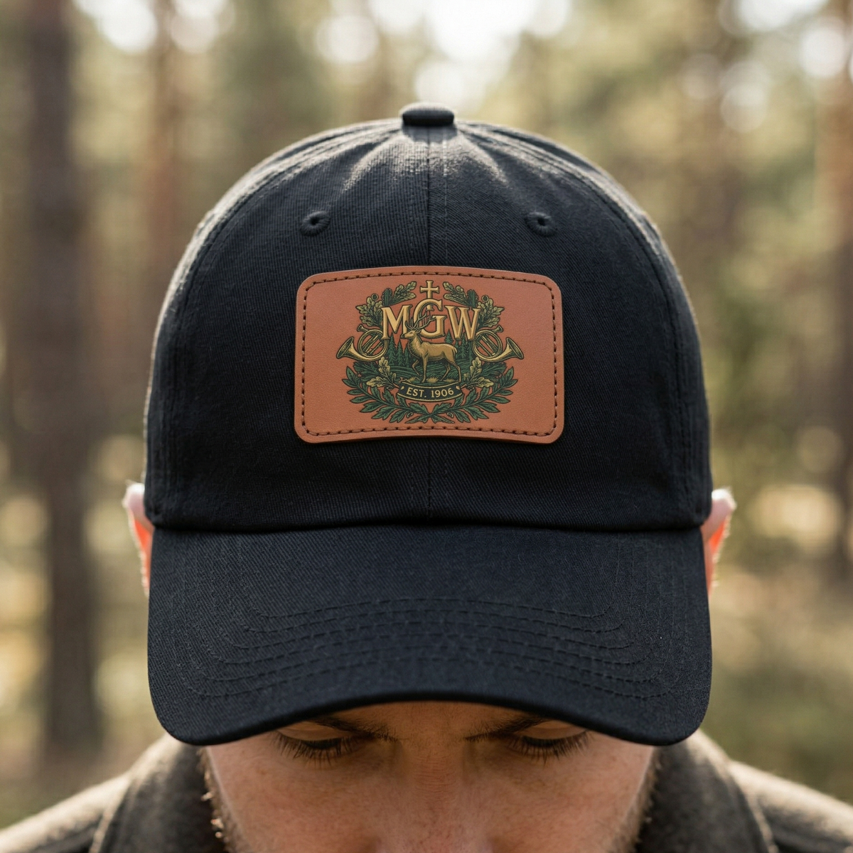 Dad Hat with Leather Patch (Rectangle)