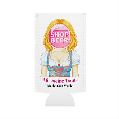 MGW Shop Beer, FOR THE LADIES | Slim Can Cooler for Festive Gatherings, Summer Barbecues, Birthday Parties, Oktoberfest Celebrations, Gifts for Beer Lovers
