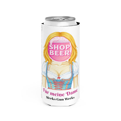 MGW Shop Beer, FOR THE LADIES | Slim Can Cooler for Festive Gatherings, Summer Barbecues, Birthday Parties, Oktoberfest Celebrations, Gifts for Beer Lovers
